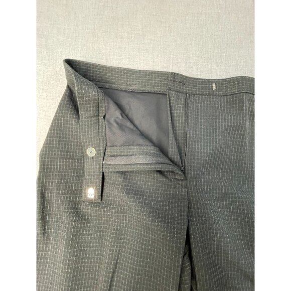 Sag Harbor Women's Stretch Petite 14P Dark Grey Plaid Casual Formal Dress Pants - Picture 3 of 10